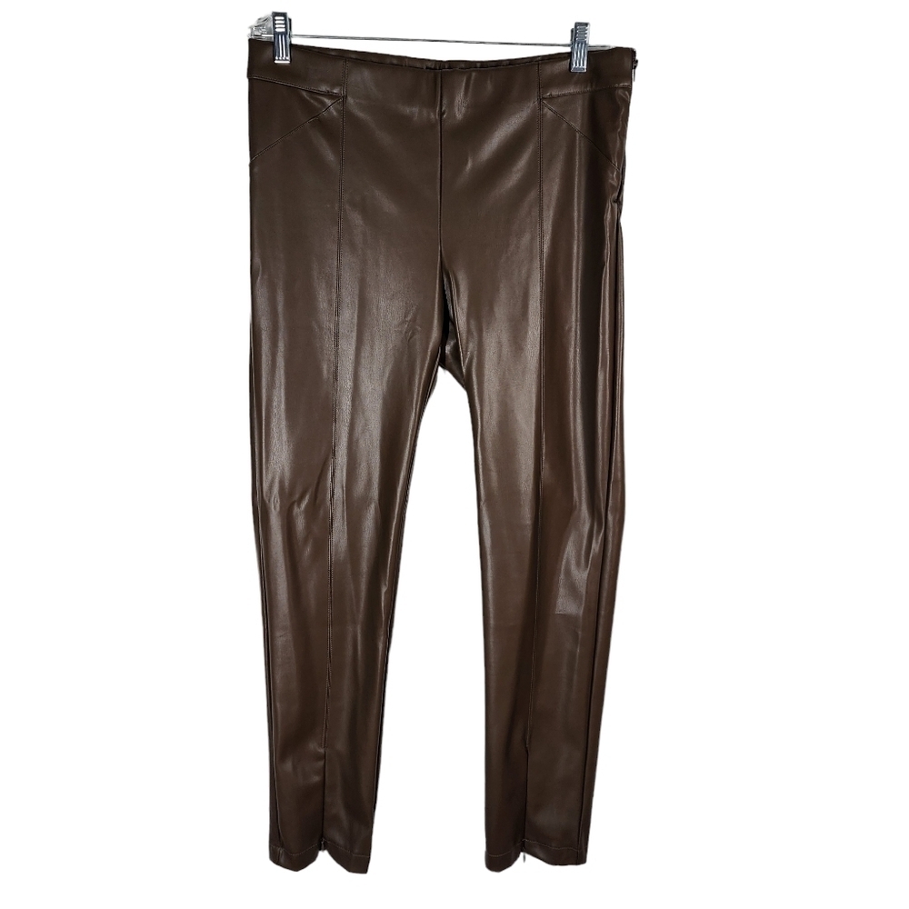 MIOU MUSE FAUX LEATHER LINED STRAIGHT LEG PANTS